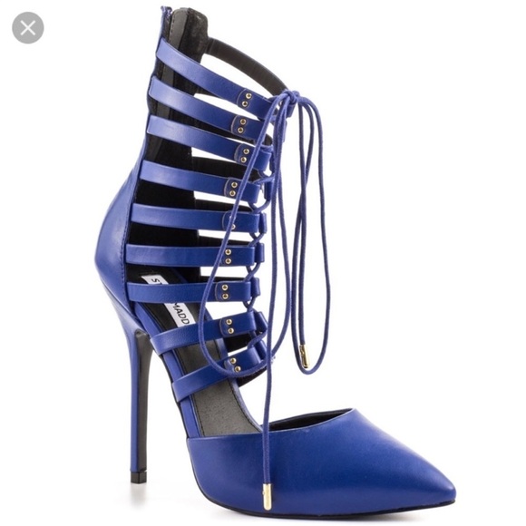 Steve Madden Lace Up Stiletto Blue Size 7.5 - Picture 1 of 11